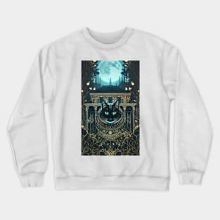 Black yule Cat at night 4 Crewneck Sweatshirt